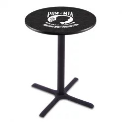 Holland Bar Stool Co. 36" Blk Wrinkle POW/MIA Pub Table, 36" dia. Top