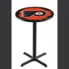 Holland Bar Stool Co. 42" Blk Wrinkle Philadelphia Flyers Pub Table, 36" dia. Top -Kitchen & Dining Furniture Sales Store Holland20Bar20Stool20Co L211PhiFlyxxO 1