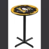 Holland Bar Stool Co. 36" Blk Wrinkle Pittsburgh Penguins Pub Table -Kitchen & Dining Furniture Sales Store Holland20Bar20Stool20Co L211PitPen 1