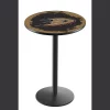 Holland Bar Stool Co. 36" Blk Wrinkle Anaheim Ducks Pub Table, 36" dia. Top