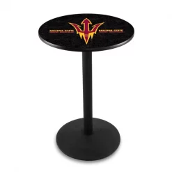 Holland Bar Stool Co. 36" Blk Wrinkle Arizona State Pub Table, Pitchfork