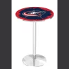 Holland Bar Stool Co. 42" Chrome Columbus Blue Jackets Pub Table -Kitchen & Dining Furniture Sales Store Holland20Bar20Stool20Co L214CHColBlu