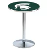 Holland Bar Stool Co. 42" Chrome Michigan State Pub Table, 36" dia. Top -Kitchen & Dining Furniture Sales Store Holland20Bar20Stool20Co L214CHMichSt 1