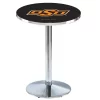 Holland Bar Stool Co. 42" Chrome Oklahoma State Pub Table, 36" dia. Top -Kitchen & Dining Furniture Sales Store Holland20Bar20Stool20Co L214CHOKStUn 1