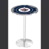 Holland Bar Stool Co. 36" Chrome Winnipeg Jets Pub Table, 36" dia. Top -Kitchen & Dining Furniture Sales Store Holland20Bar20Stool20Co L214CHWinJet 1