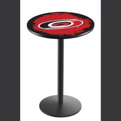 Holland Bar Stool Co. 36" Blk Wrinkle Carolina Hurricanes Pub Table, 36" dia. Top
