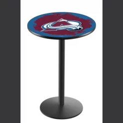 Holland Bar Stool Co. 36" Blk Wrinkle Colorado Avalanche Pub Table