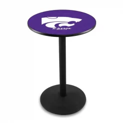 Holland Bar Stool Co. 36" Blk Wrinkle Kansas State Pub Table