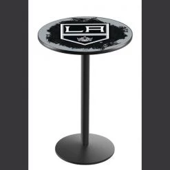Holland Bar Stool Co. 36" Blk Wrinkle Los Angeles Kings Pub Table