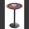 Holland Bar Stool Co. 36" Blk Wrinkle New York Islanders Pub Table, 36" dia. Top -Kitchen & Dining Furniture Sales Store Holland20Bar20Stool20Co L214NYIsln