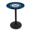Holland Bar Stool Co. 42" Blk Wrinkle U.S. Navy Pub Table, 36" dia. Top -Kitchen & Dining Furniture Sales Store Holland20Bar20Stool20Co L214Navy