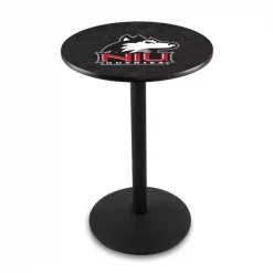 Holland Bar Stool Co. 36" Blk Wrinkle Northern Illinois Pub Table, 36" dia. Top