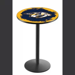 Holland Bar Stool Co. 36" Blk Wrinkle Nashville Predators Pub Table