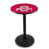 Holland Bar Stool Co. 42" Blk Wrinkle Ohio State Pub Table, 36" dia. Top -Kitchen & Dining Furniture Sales Store Holland20Bar20Stool20Co L214OhioSt