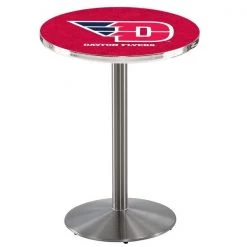 Holland Bar Stool Co. 42" Stainless Steel University of Dayton Pub Table, 36" dia. Top