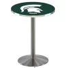 Holland Bar Stool Co. 42" Stainless Steel Michigan State Pub Table, 36" dia. Top -Kitchen & Dining Furniture Sales Store Holland20Bar20Stool20Co L214SSMichSt
