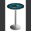 Holland Bar Stool Co. 42" Stainless Steel San Jose Sharks Pub Table, 36" dia. Top