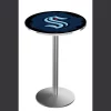 Holland Bar Stool Co 42" Stainless Steel Seattle Kraken Pub Table with 36" dia. top