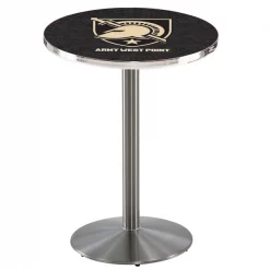 Holland Bar Stool Co. 42" Stainless Steel US Military Academy ARMY Pub Table, 36" dia. Top