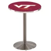 Holland Bar Stool Co. 42" Stainless Steel Virginia Tech Pub Table, 36" dia. Top