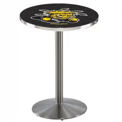 Holland Bar Stool Co. 42" Stainless Steel Wichita State Pub Table, 36" dia. Top