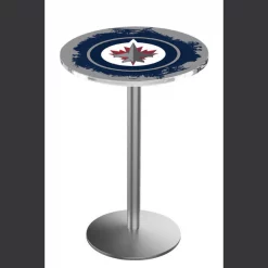 Holland Bar Stool Co. 42" Stainless Steel Winnipeg Jets Pub Table