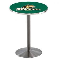 Holland Bar Stool Co. 42" Stainless Steel Wright State Pub Table, 36" dia. Top