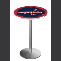 Holland Bar Stool Co. 42" Stainless Steel Washington Capitals Pub Table, 36" dia. Top