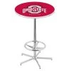 Holland Bar Stool Co. 42" Chrome Ohio State Pub Table, 36" dia. Top