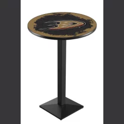 Holland Bar Stool Co. 36" Blk Wrinkle Anaheim Ducks Pub Table