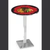 Holland Bar Stool Co. 42" Chrome Chicago Blackhawks Pub Table, 36" dia. Top -Kitchen & Dining Furniture Sales Store Holland20Bar20Stool20Co L217CHChiHwkxxR
