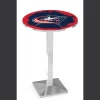 Holland Bar Stool Co. 42" Chrome Columbus Blue Jackets Pub Table, 36" dia. Top -Kitchen & Dining Furniture Sales Store Holland20Bar20Stool20Co L217CHColBlu 1