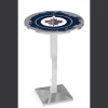 Holland Bar Stool Co. 42" Chrome Winnipeg Jets Pub Table, 36" dia. Top -Kitchen & Dining Furniture Sales Store Holland20Bar20Stool20Co L217CHWinJet 2