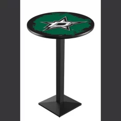 Holland Bar Stool Co. 36" Blk Wrinkle Dallas Stars Pub Table