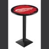 Holland Bar Stool Co. 36" Blk Wrinkle Detroit Red Wings Pub Table, 36" dia. Top -Kitchen & Dining Furniture Sales Store Holland20Bar20Stool20Co L217DetRed