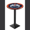 Holland Bar Stool Co. 42" Blk Wrinkle Edmonton Oilers Pub Table, 36" dia. Top -Kitchen & Dining Furniture Sales Store Holland20Bar20Stool20Co L217EdmOil