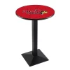 Holland Bar Stool Co. 36" Blk Wrinkle Illinois State Pub Table, 36" dia. Top -Kitchen & Dining Furniture Sales Store Holland20Bar20Stool20Co L217IllStU
