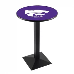 Holland Bar Stool Co. 36" Blk Wrinkle Kansas State Pub Table