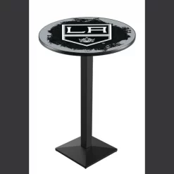 Holland Bar Stool Co. 36" Blk Wrinkle Los Angeles Kings Pub Table