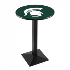 Holland Bar Stool Co. 36" Blk Wrinkle Michigan State Pub Table