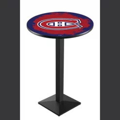 Holland Bar Stool Co. 36" Blk Wrinkle Montreal Canadiens Pub Table, 36" dia. Top