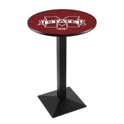 Holland Bar Stool Co. 36" Blk Wrinkle Mississippi State Pub Table