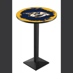 Holland Bar Stool Co. 36" Blk Wrinkle Nashville Predators Pub Table
