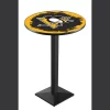 Holland Bar Stool Co. 42" Blk Wrinkle Pittsburgh Penguins Pub Table -Kitchen & Dining Furniture Sales Store Holland20Bar20Stool20Co L217PitPen 1