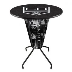 Holland Bar Stool Co. Lighted 42" Black Los Angeles Kings Pub Table