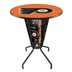 Holland Bar Stool Co. Lighted 42" Black Philadelphia Flyers Pub Table