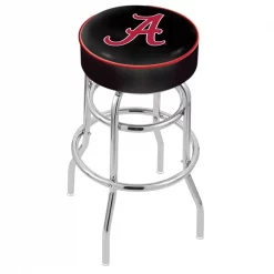 Holland Bar Stool Co. 30" 4" Alabama Cushion Seat, Double-Ring Chrome Swivel Bar Stool