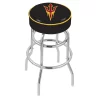 Holland Bar Stool Co. 30" Arizona St Cushion Seat, 2-Ring Chrome Swivel Bar Stool, Pitchfork