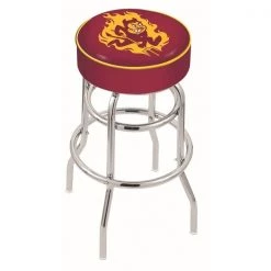 Holland Bar Stool Co. 30" Arizona State Cushion Seat, 2-Ring Chrome Swivel Bar Stool, Sparky