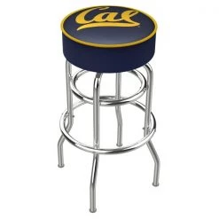 Holland Bar Stool Co. 25" 4" Cal Cushion Seat, Double-Ring Chrome Swivel Bar Stool